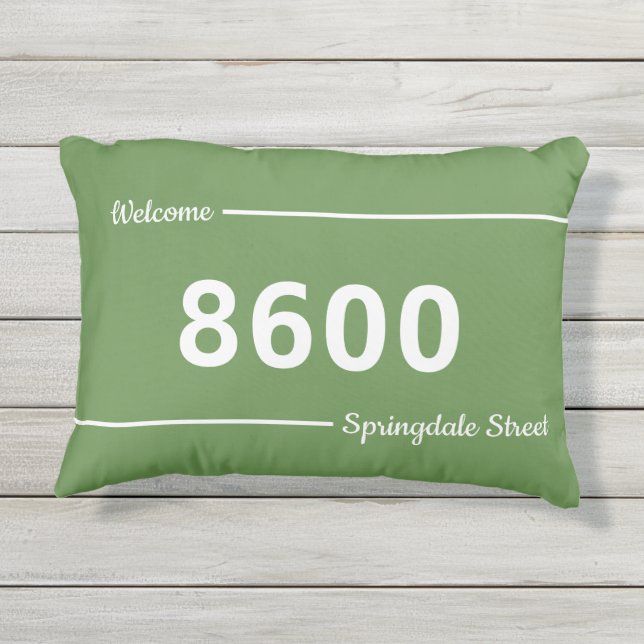 Straße Moss Green und White House Kissen Für Draußen (Rückseite)