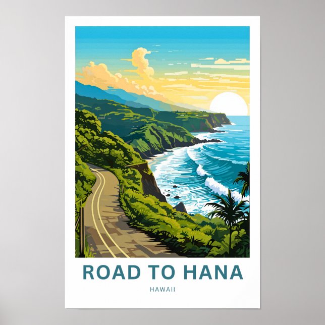 Straße nach Hana Hawaii Reisedrucken Poster (Vorne)