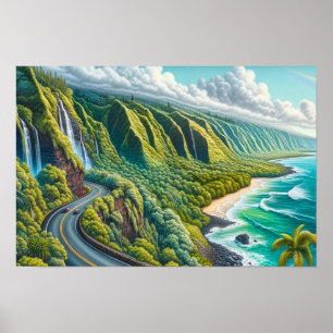 Straße nach Hana Maui Hawaii Poster