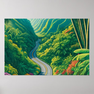 Straße nach Hana Maui Hawaii Poster