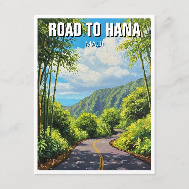 Straße nach Hana Maui Hawaii Postkarte (Vorderseite)