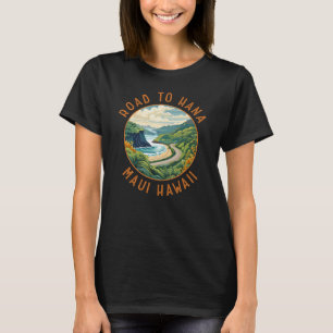 Straße nach Hana Maui Hawaii Retro Distressed Circ T-Shirt