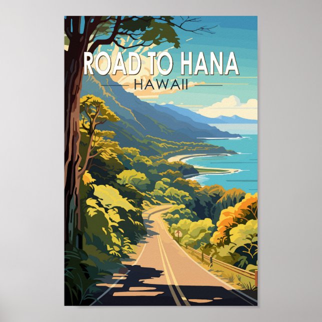 Straße nach Hana Maui Hawaii Vintag Poster (Vorne)