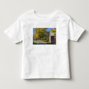Straße neben einer klassischen ländlichen Scheune/ Kleinkind T-shirt