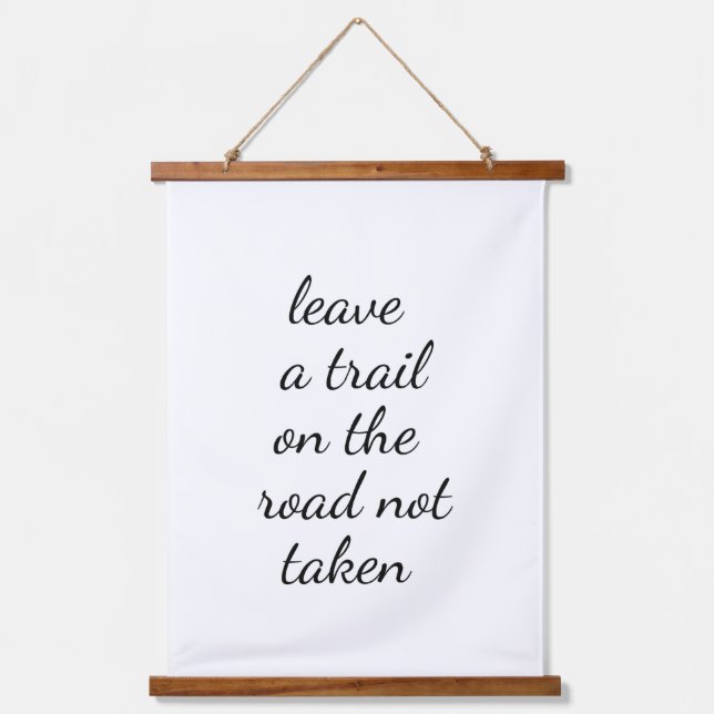 Straße nicht genommen Holz Topped Wall Tapestory Wandteppich Mit Holzrahmen (Vorderseite)