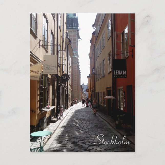 Straße Stockholm Postkarte (Vorderseite)