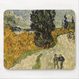 Straße Vincent van Goghs   mit Zypressen, 1890 Mousepad