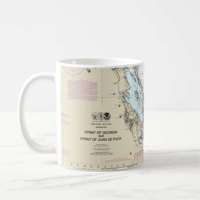 Straße von Georgien und Straße von Juan de Fuca Ch Kaffeetasse (Links)