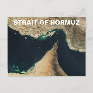 Straße von Hormuz Satellitenbild Postkarte