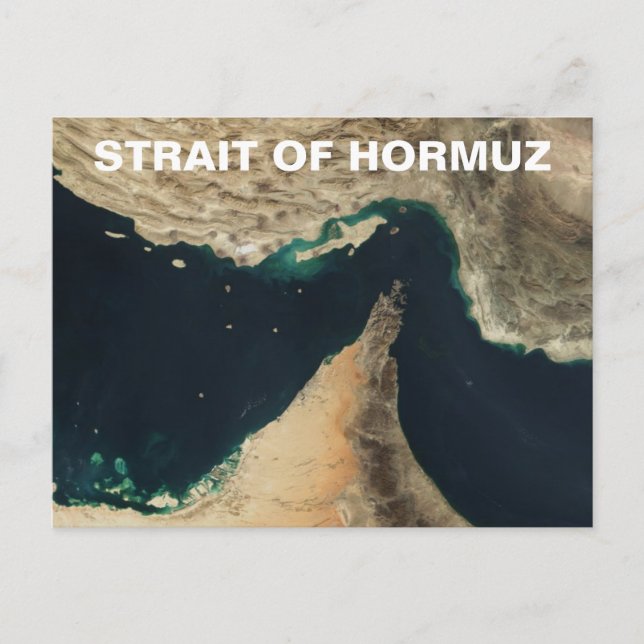 Straße von Hormuz Satellitenbild Postkarte (Vorderseite)