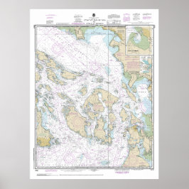 Straße von Juan de Fuca zur Straße von Georgia Cha Poster