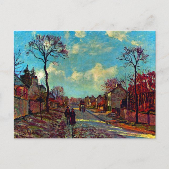 Straße von Louveciennes Kunst von Camille Pissarro Postkarte (Vorderseite)
