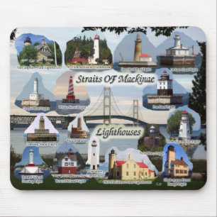 Straße von Mackinac Lighthouses Mousepad