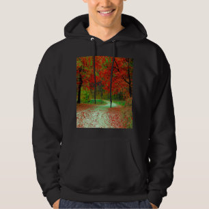 STRASSE WALDBÄUME BOTANISCHE NATUR LANDSCHAFT HOODIE