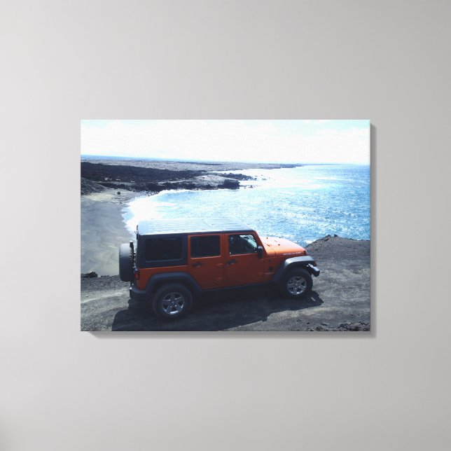 Straße zum Sea Hawaii jeep Offroad Beach Leinwand (Vorderseite)