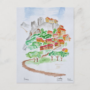 Straße zur Festung Corte Korsika, Frankreich Postkarte