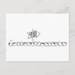 STRASSE ZUR KRAZY BUNNY LADY POSTKARTE