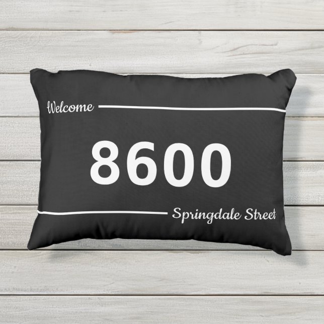 Straßen-Adresse Porch Kissen Für Draußen (Rückseite)