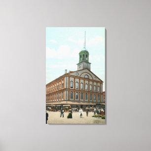 Straßen-Ansicht des Faneuil Hall Leinwanddruck