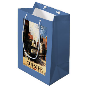 Straßen-Ansicht mit Paar-u. Turm-Uhr-Schiene Mittlere Geschenktüte