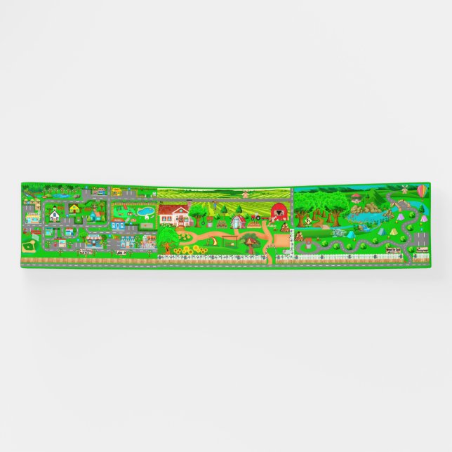 Straßen auf dem Campingplatz für Autos 2,5x12 Bann Banner (Horizontal)