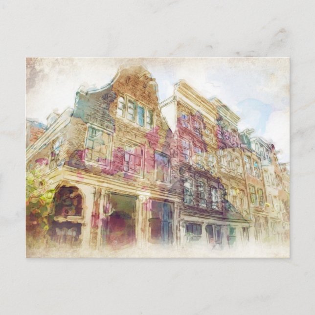 Straßen der Altstadt von Amsterdam Postkarte (Vorderseite)