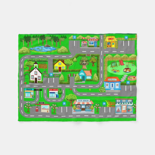 Straßen für Autos Fleecedecke (Vorderseite (Horizontal))