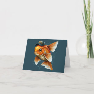 Straßen-Goldfisch mit Hut Nowruz Mobarak Feiertagskarte