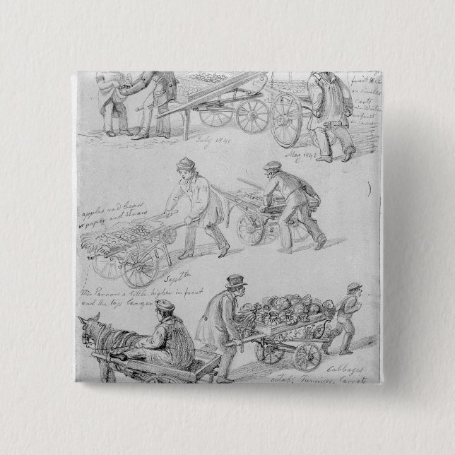 Straßen-Händler, London, 1842 Button (Vorderseite)