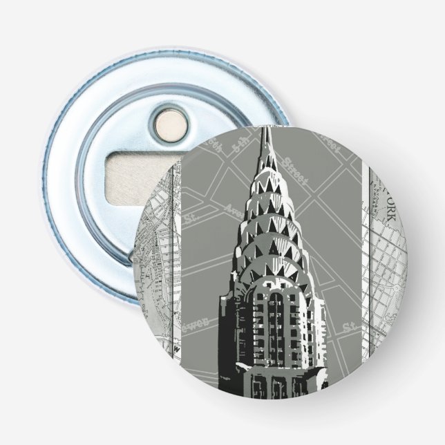 Straßen New Yorks mit dem Empire State Gebäude Flaschenöffner (Vorderseite)