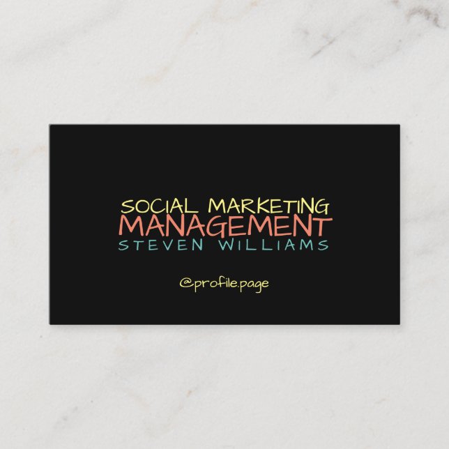 Straßen-Popkunst-Arttext Visitenkarte (Vorderseite)