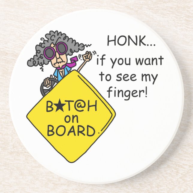 Straßen-Raserei-Spaß Sandstein Untersetzer (Vorne)