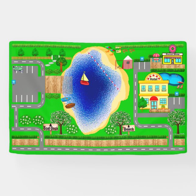 Straßen-See 2 1/2' x 4' Banner (Horizontal)