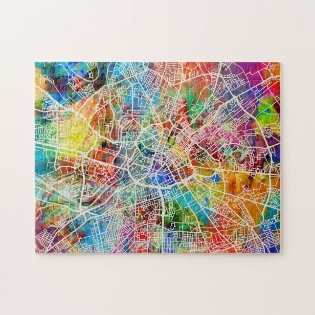 Straßen-Stadt-Karte Manchesters England Puzzle (Horizontal)