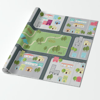 Straßen-Straßenkarte-Lech-Packpapier Geschenkpapier
