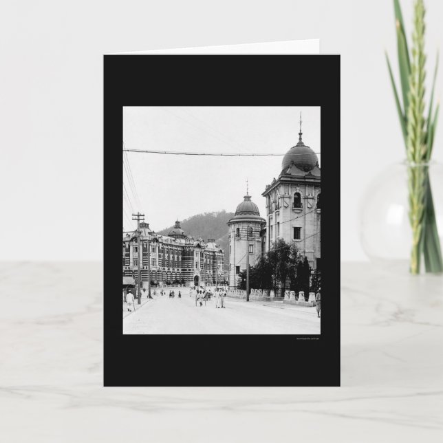 Straßen-Szene 1912 Seouls, Korea Karte (Vorderseite)