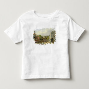 Straßen-Szene in Chorley, Lancashire, mit einer Kleinkind T-shirt