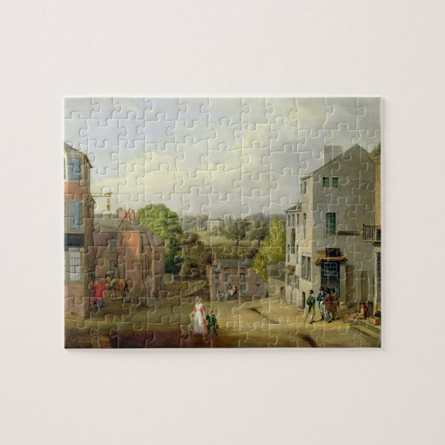 Straßen-Szene in Chorley, Lancashire, mit einer Puzzle (Horizontal)