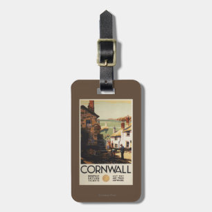 Straßen-Szene mit zwei Männern, die Eisenbahn Gepäckanhänger