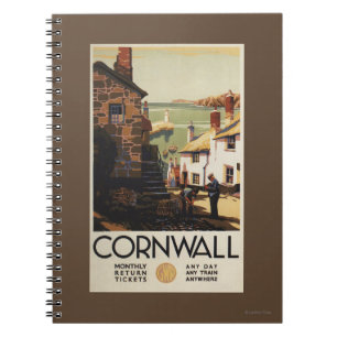 Straßen-Szene mit zwei Männern, die Eisenbahn Notizblock