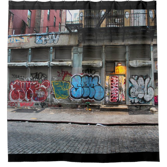 Straßen-Szene New York City Manhattan Duschvorhang (Vorderseite)