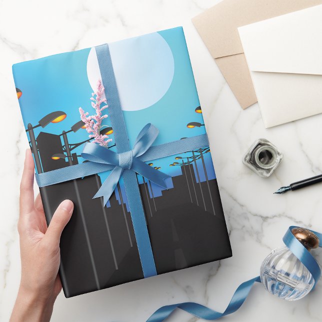 Straßen und Mond Geschenkpapier (Von Creator hochgeladen)
