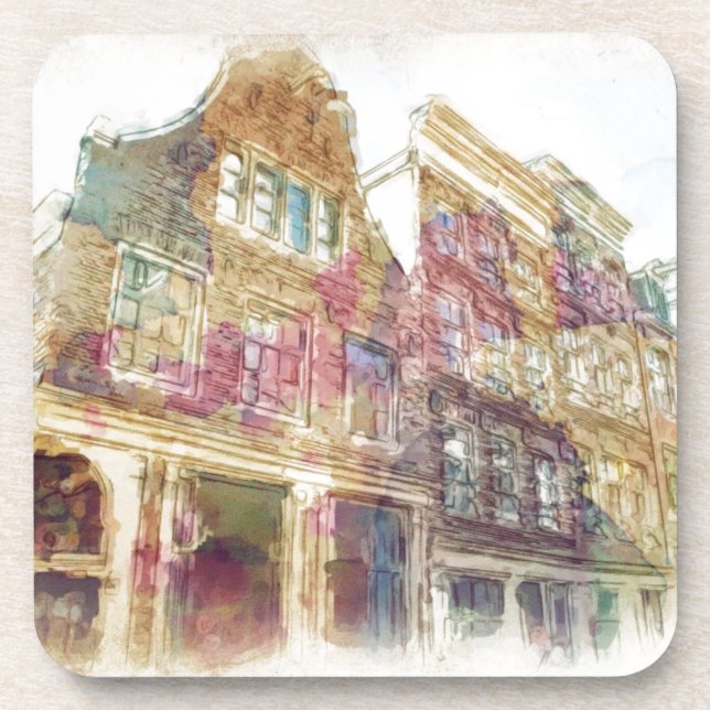 Straßen von altem Amsterdam Untersetzer (Vorderseite)