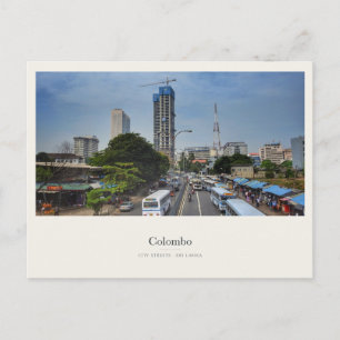 Straßen von Colombo und aufstrebende Skyline Postkarte