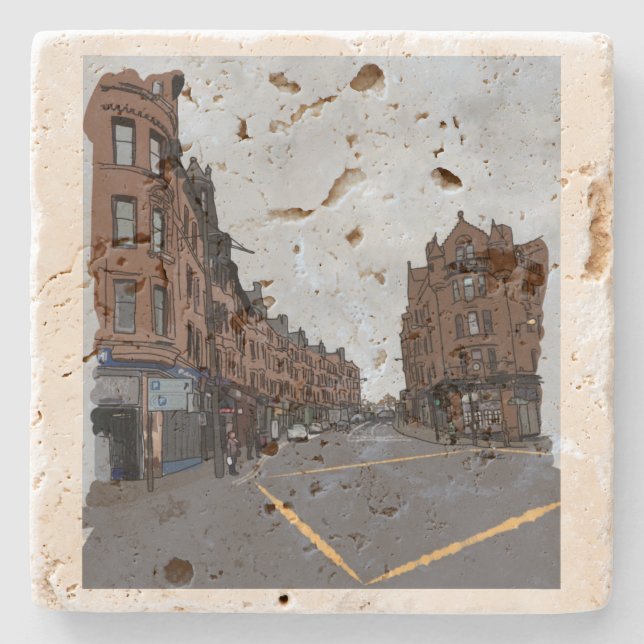 Straßen von Glasgow, Scotland Stone Untersetzer (Vorderseite)