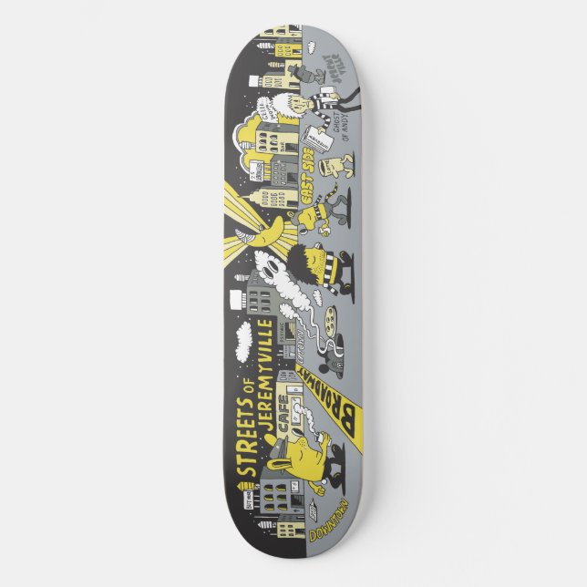 Straßen von Jeremyville Skateboard (Vorderseite)