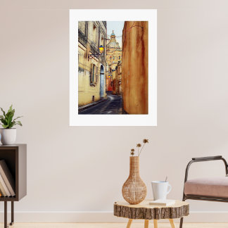 Straßen von Maltas Digital Wall Art Poster