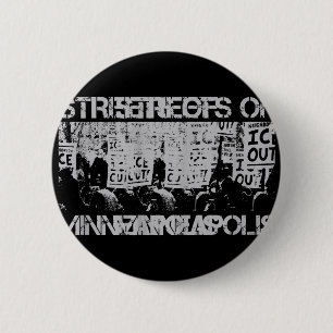 Straßen von Minneapolis jetzt, Eis-Out-T-Shirt. Button