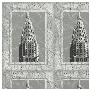 Straßen von New York mit Reich-Staats-Gebäude Stoff