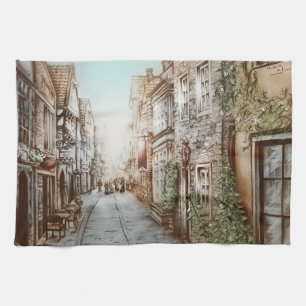 Straßen von Paris, Frankreich - Pastorale Vintage- Geschirrtuch